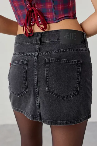 BDG Onna Denim Micro Mini Skirt - Black