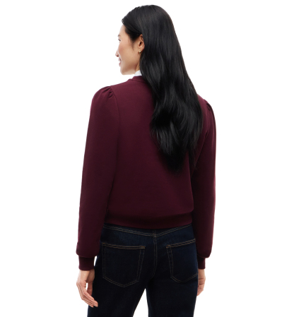Tommy Hilfiger Women's Puff-Sleeve Script Sweatshirt - Deep Burgundy