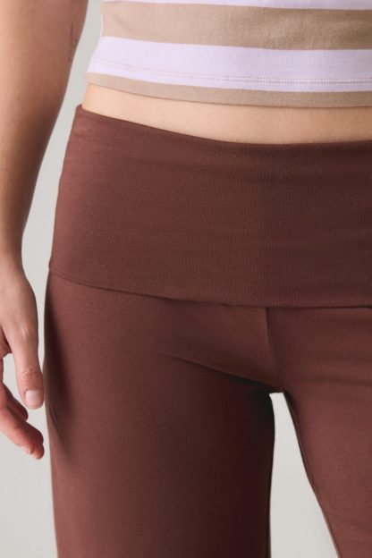 Out From Under Bec Foldover Wide Leg Pants - Chocolate