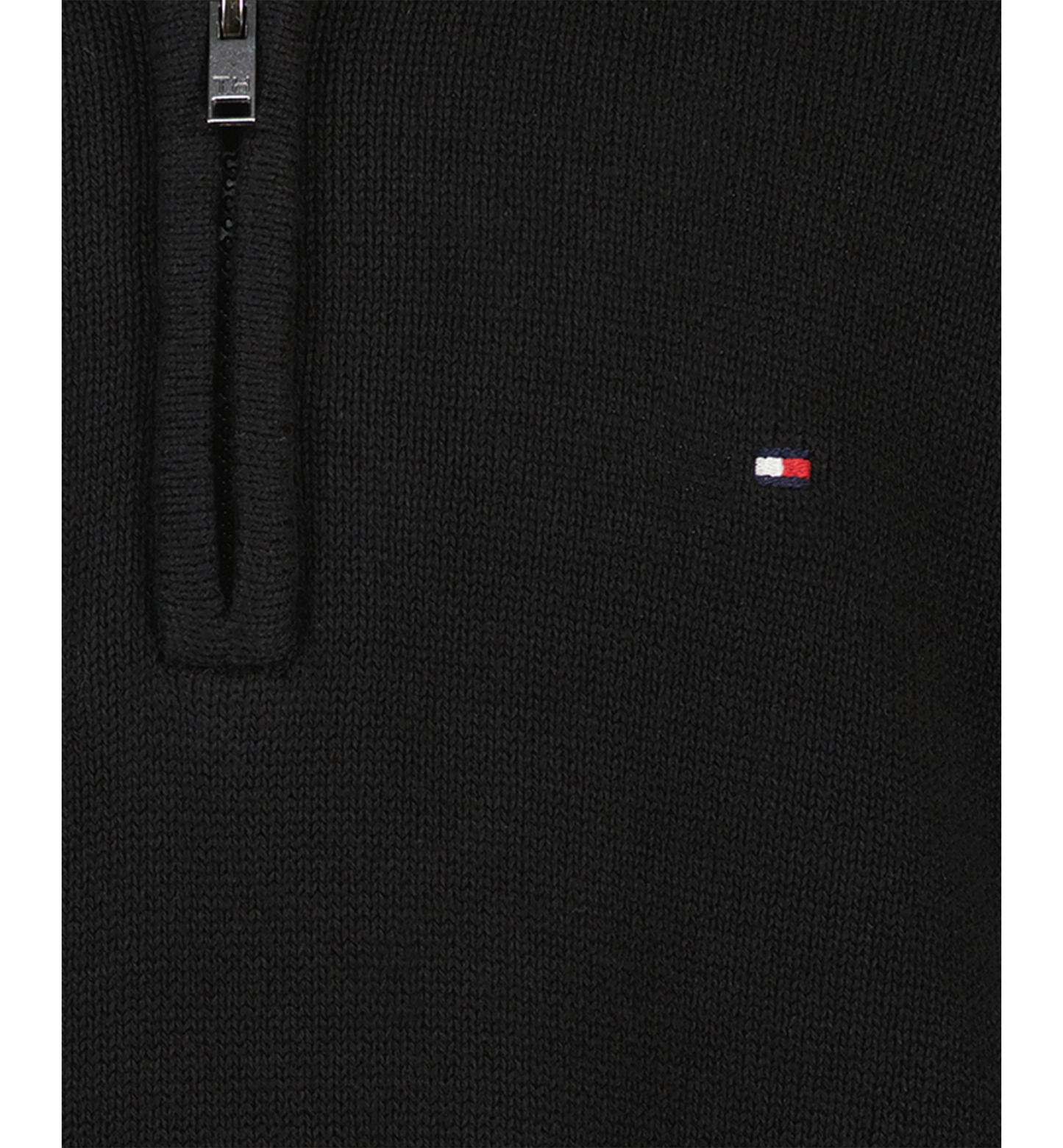 Tommy Hilfiger Boys' 8-20 Zipneck Cotton Quarter-Zip Sweater - Black