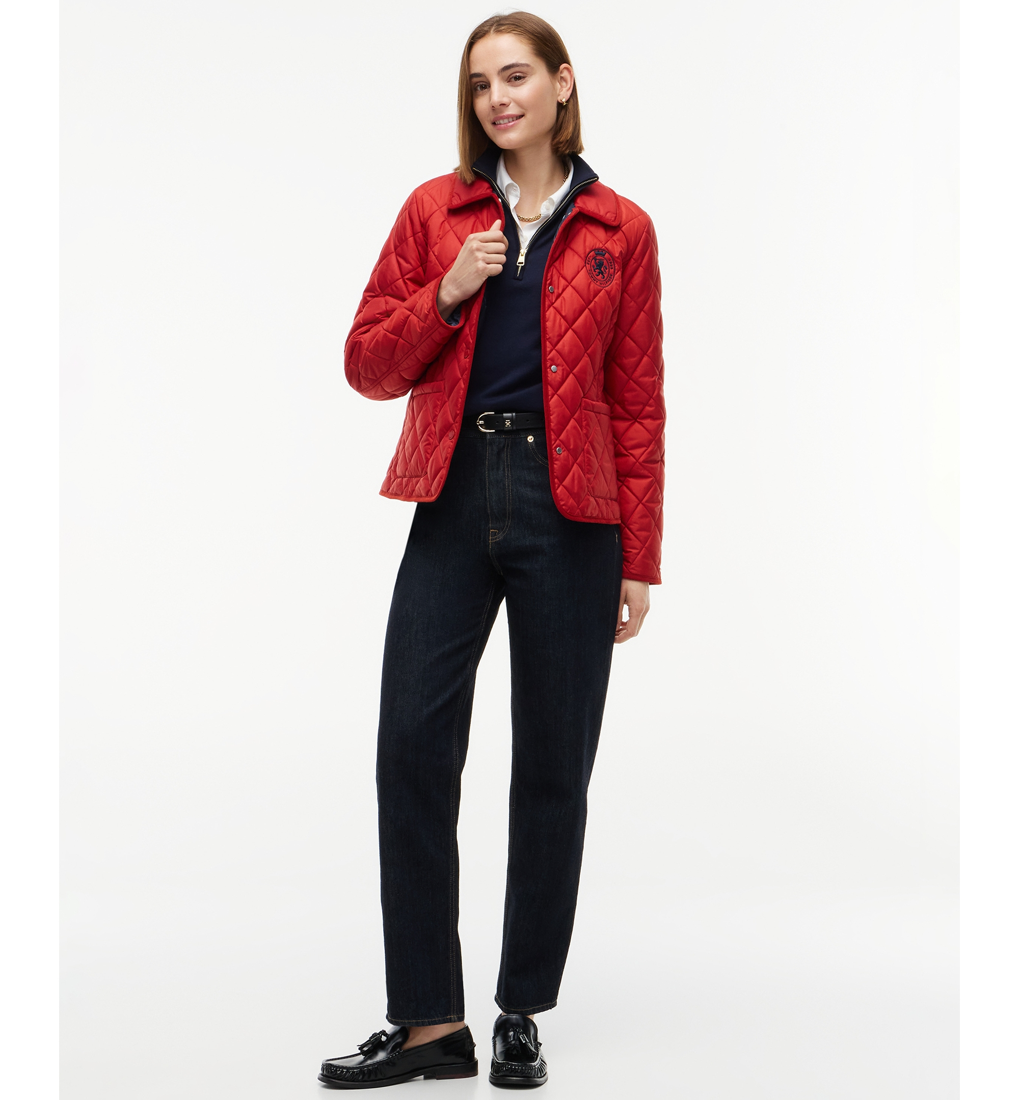 Tommy Hilfiger Women's Crest Quilted Barn Jacket - Dark Magma