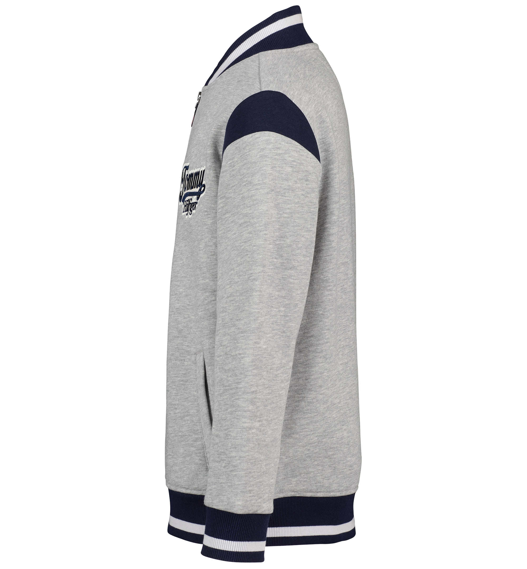 Tommy Hilfiger Boys' 8-20 Zip-Up Logo Bomber Jacket - Gray Heather