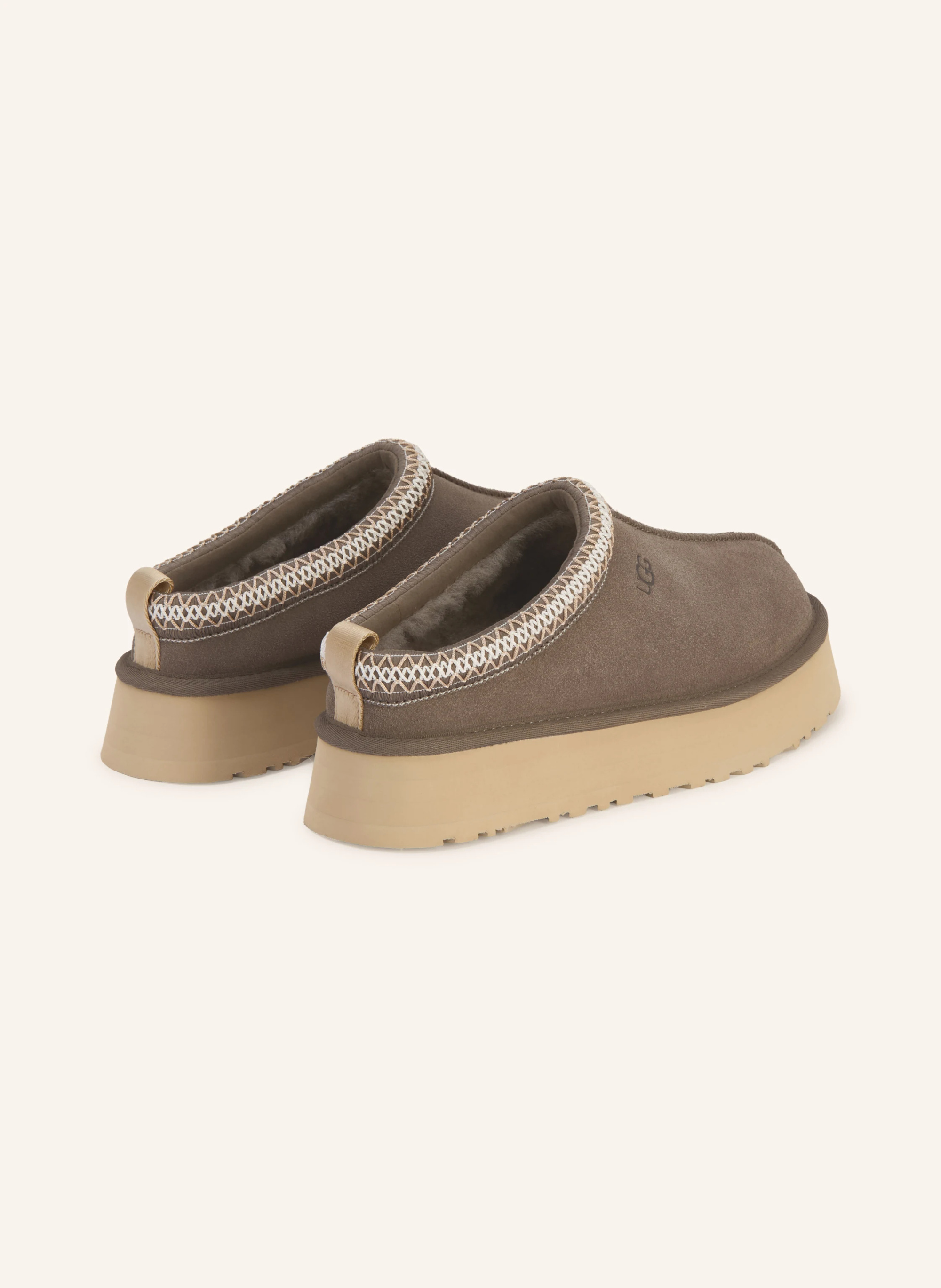 UGG Plateau-Pantoletten TAZZ – TAUPE / BEIGE / WEISS
