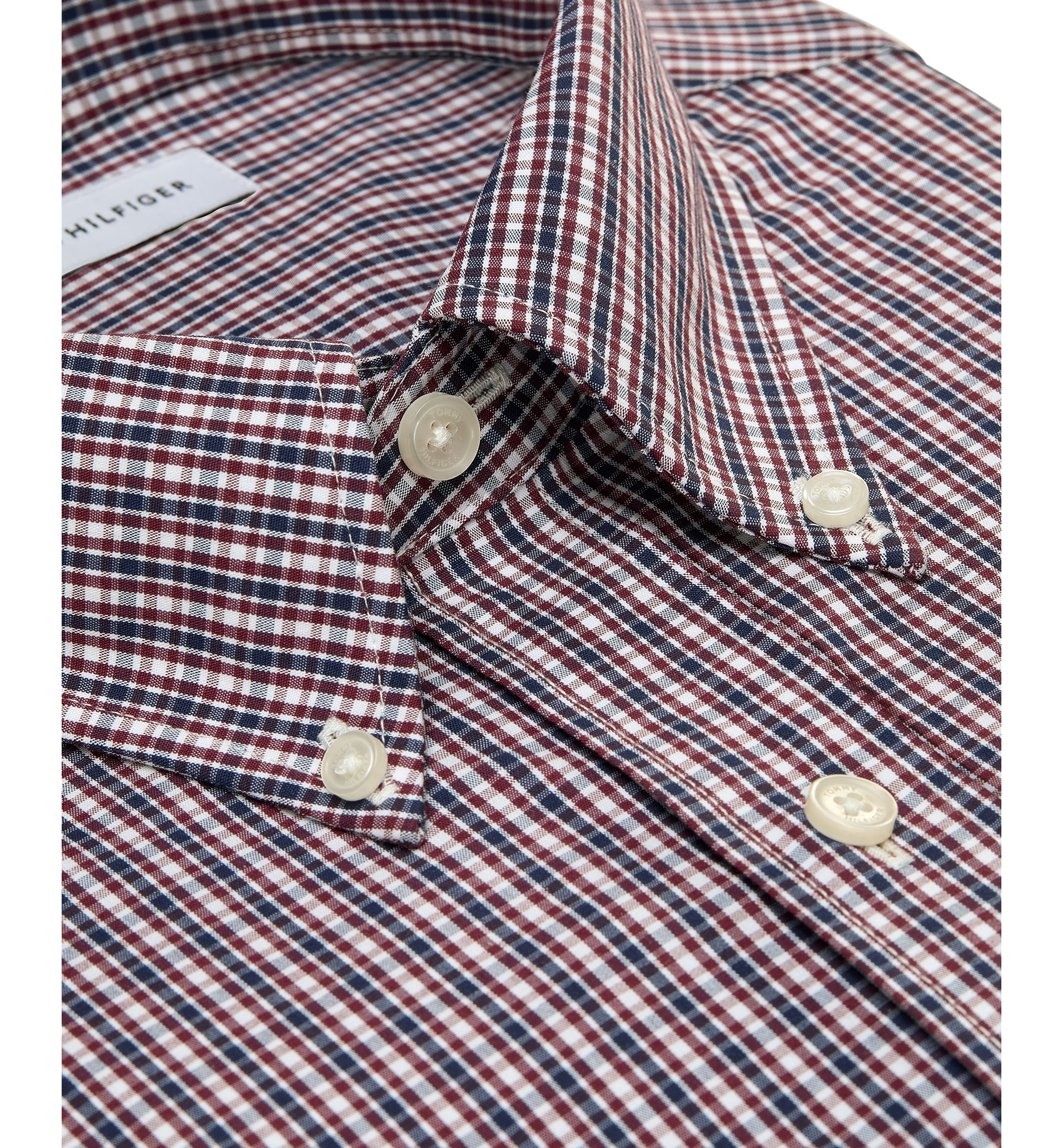 Tommy Hilfiger Men's Regular Fit Wrinkle Resistant Stretch Dress Shirt - Red
