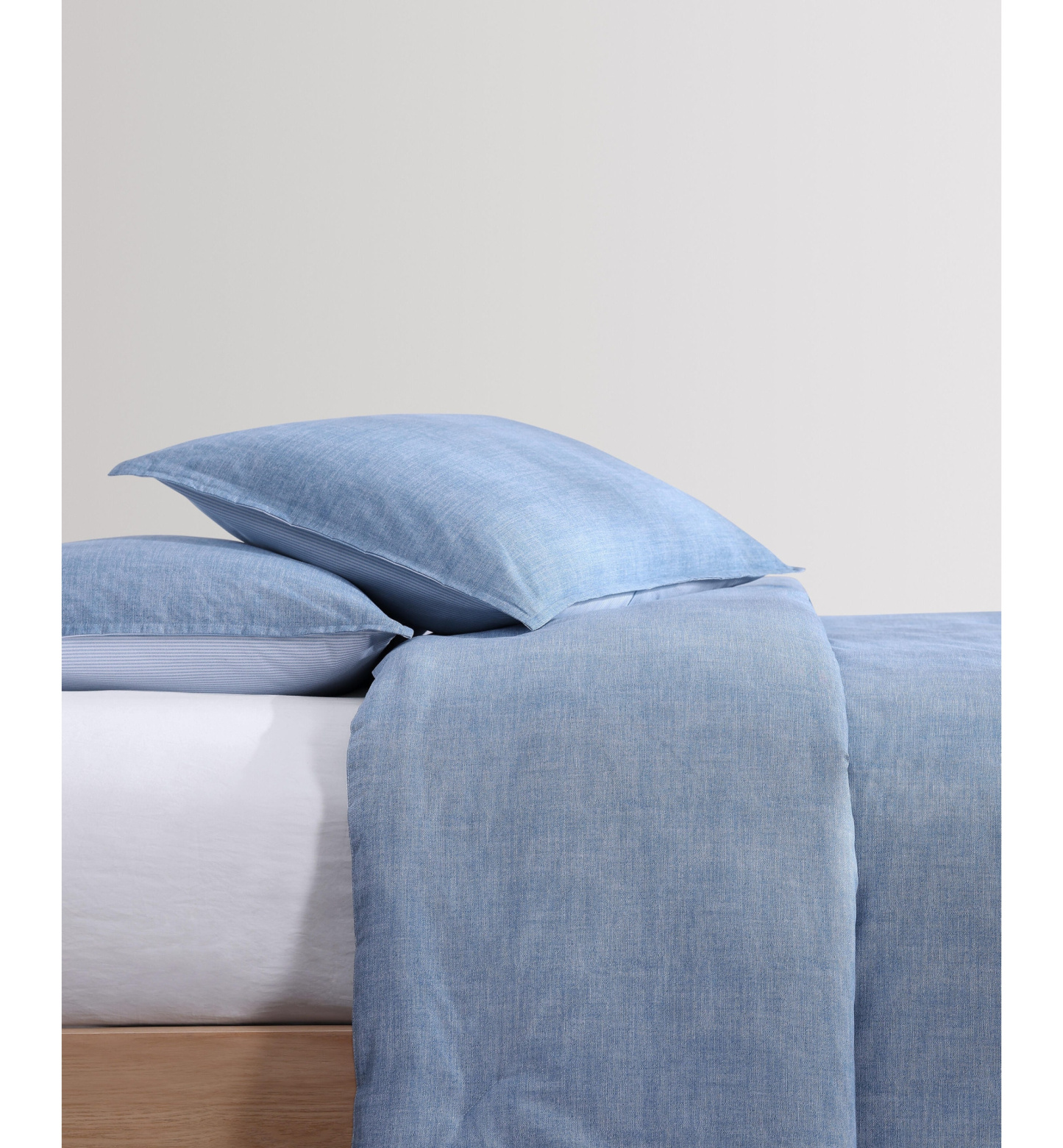 Tommy Hilfiger Classic Texture Cotton Duvet Cover Set - Stonewash Blue