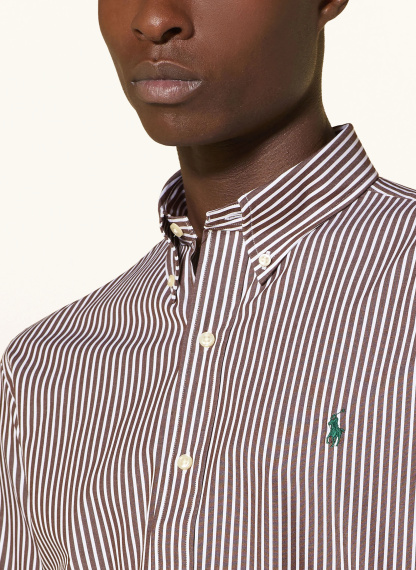POLO RALPH LAUREN Hemd Custom Fit – BRAUN / WEISS
