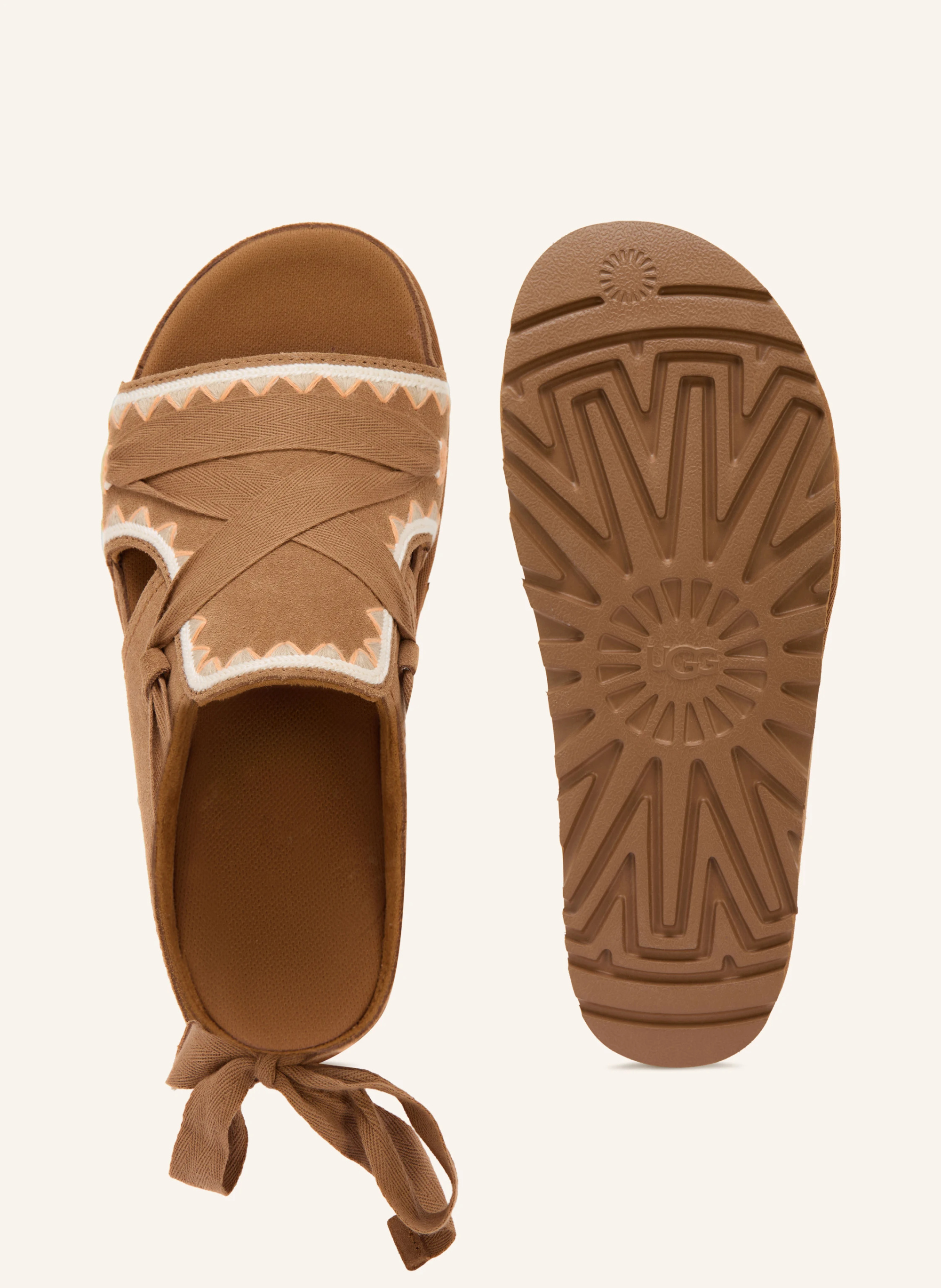 UGG Plateau-Sandalen GOLDENSTAR – BRAUN / CREME / HELLORANGE