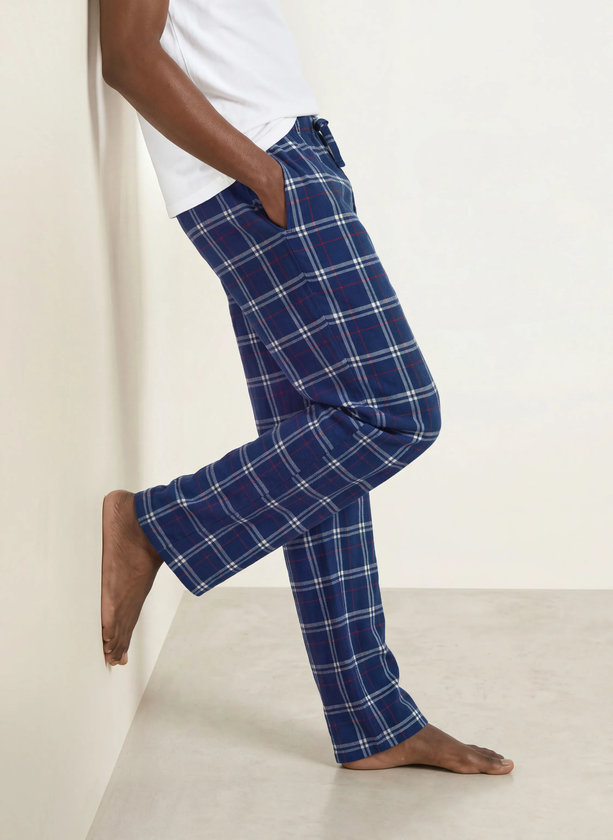 POLO RALPH LAUREN Lounge-Hose aus Flanell – DUNKELBLAU / DUNKELROT / WEISS