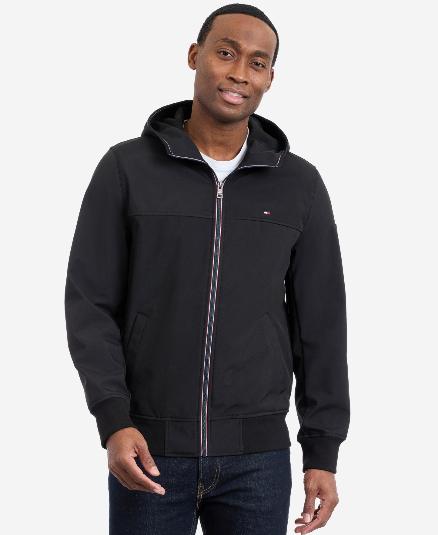 Tommy Hilfiger Men's Hooded Softshell Jacket - Black