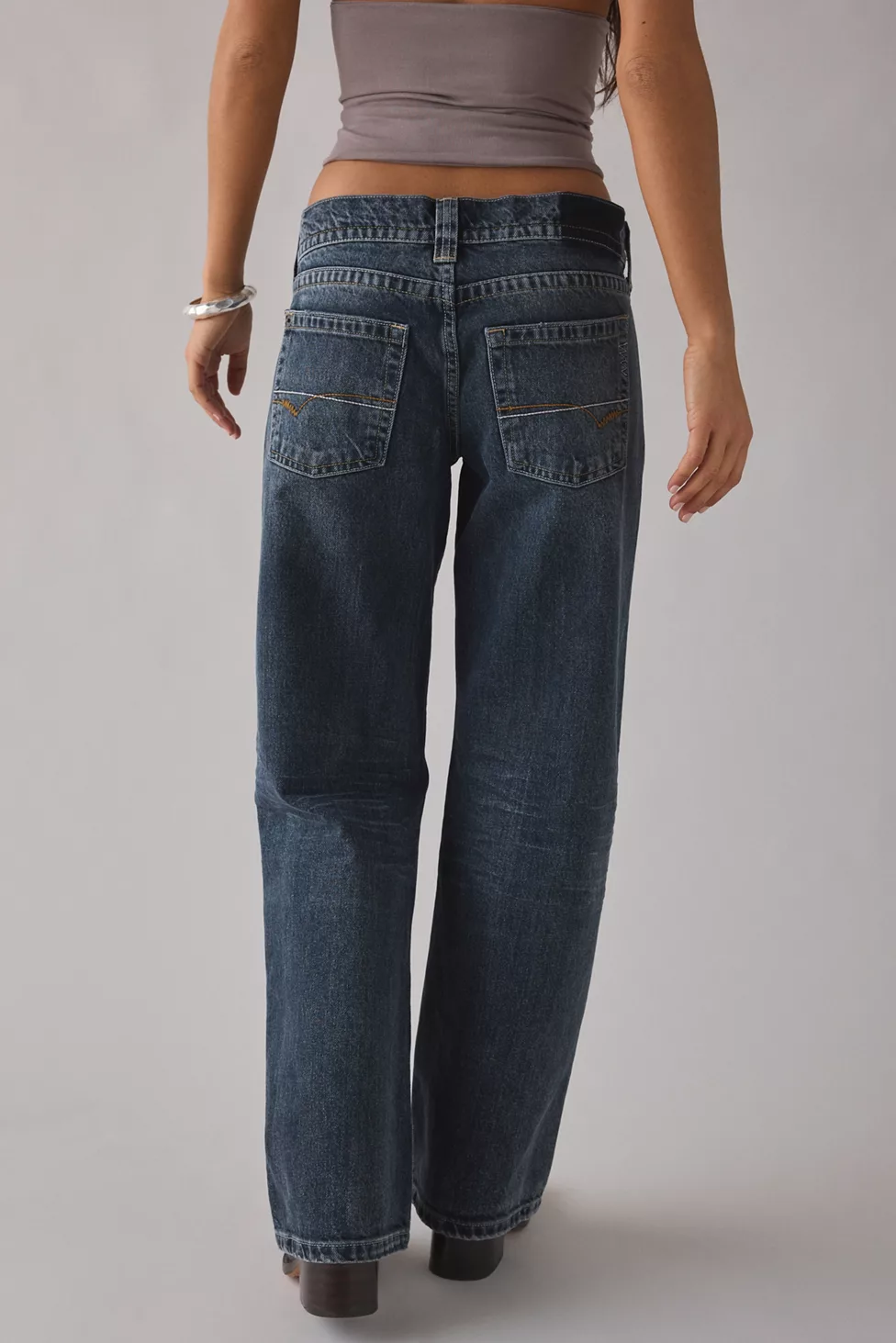 BDG Kayla Wash Effect Low-Rise Jeans - Dark Blue