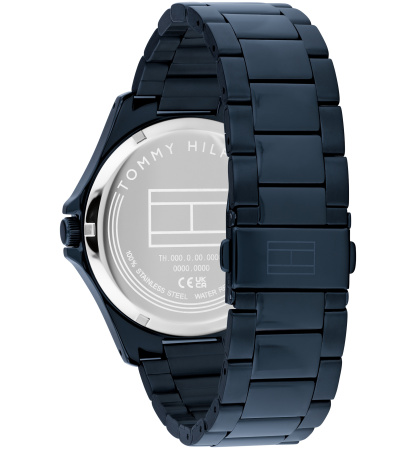 Tommy Hilfiger Men's Quartz Ionic Plated Blue Stainless Steel Bracelet Watch, 42mm - Blue