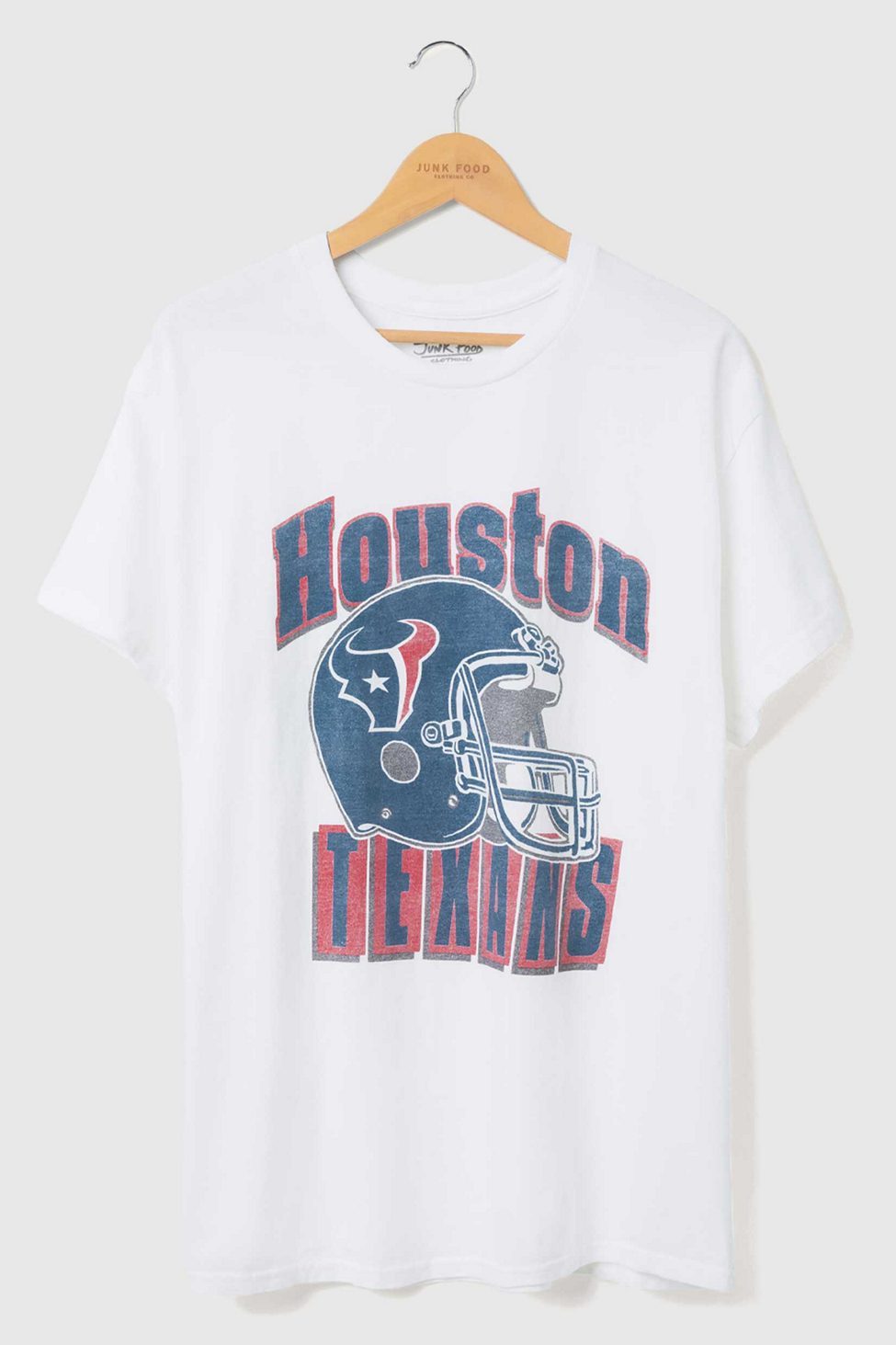 Junk Food NFL Throwback Helmet Flea Market Tee - Houston Texans
