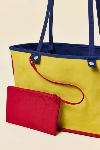 BAGGU Medium Nylon Reverse Tote Bag - Navy Mix