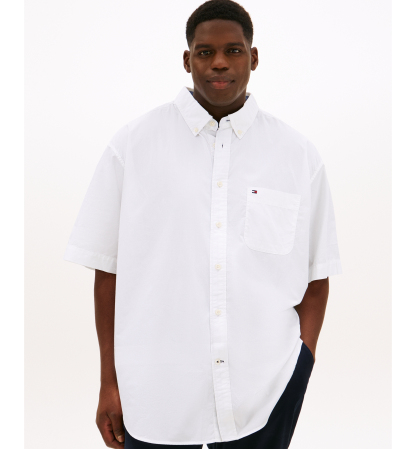 Tommy Hilfiger Men's  Big & Tall Maxwell Short-Sleeve Button-Down Shirt - Classic White
