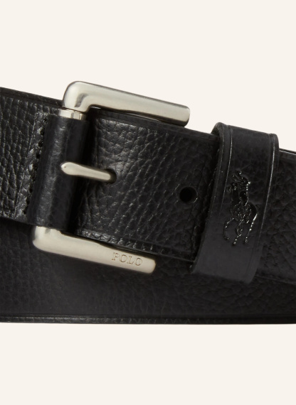 POLO RALPH LAUREN Ledergürtel – SCHWARZ / SILBER