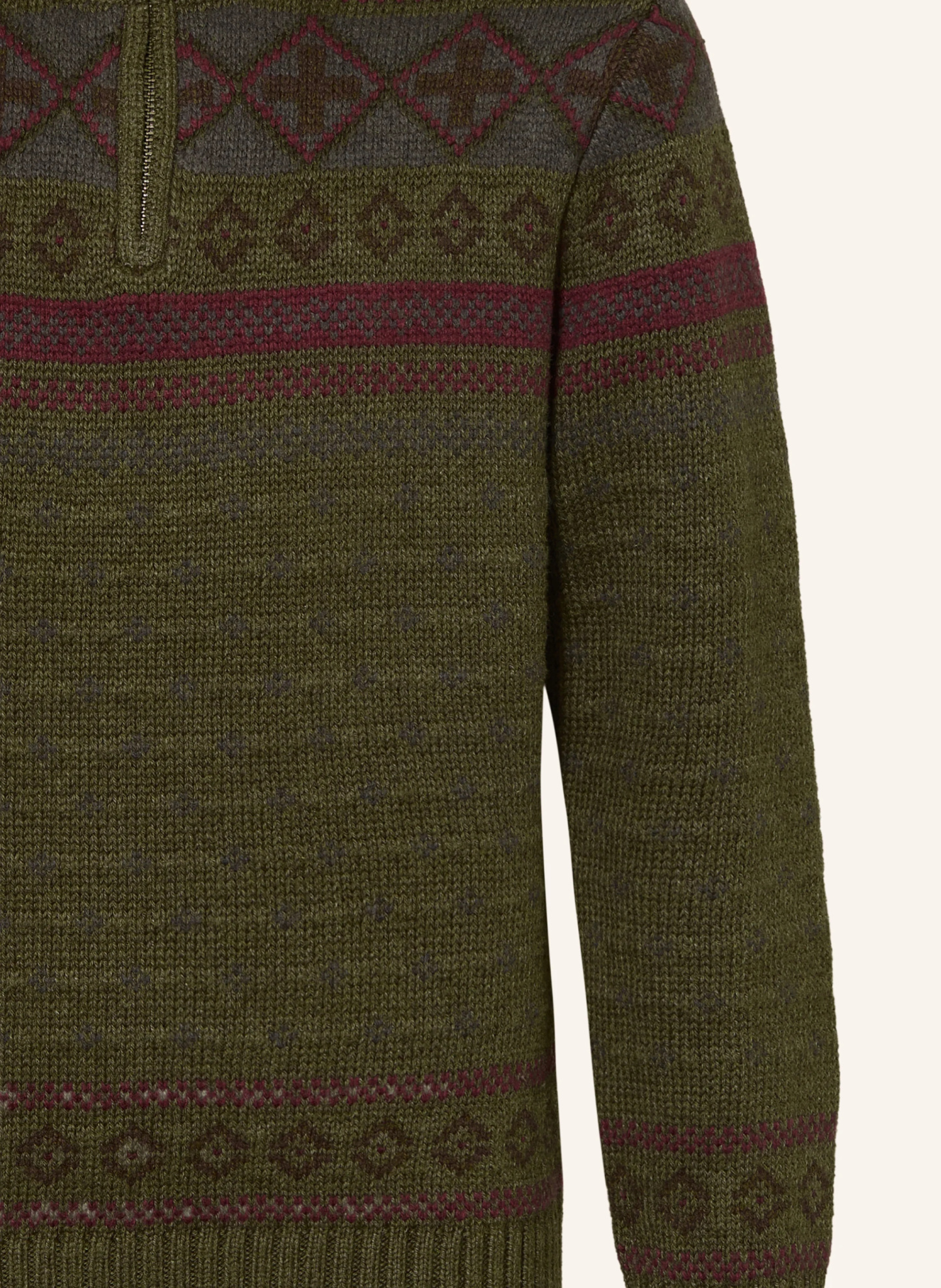 POLO RALPH LAUREN Troyer – OLIV / DUNKELROT / DUNKELGRÜN