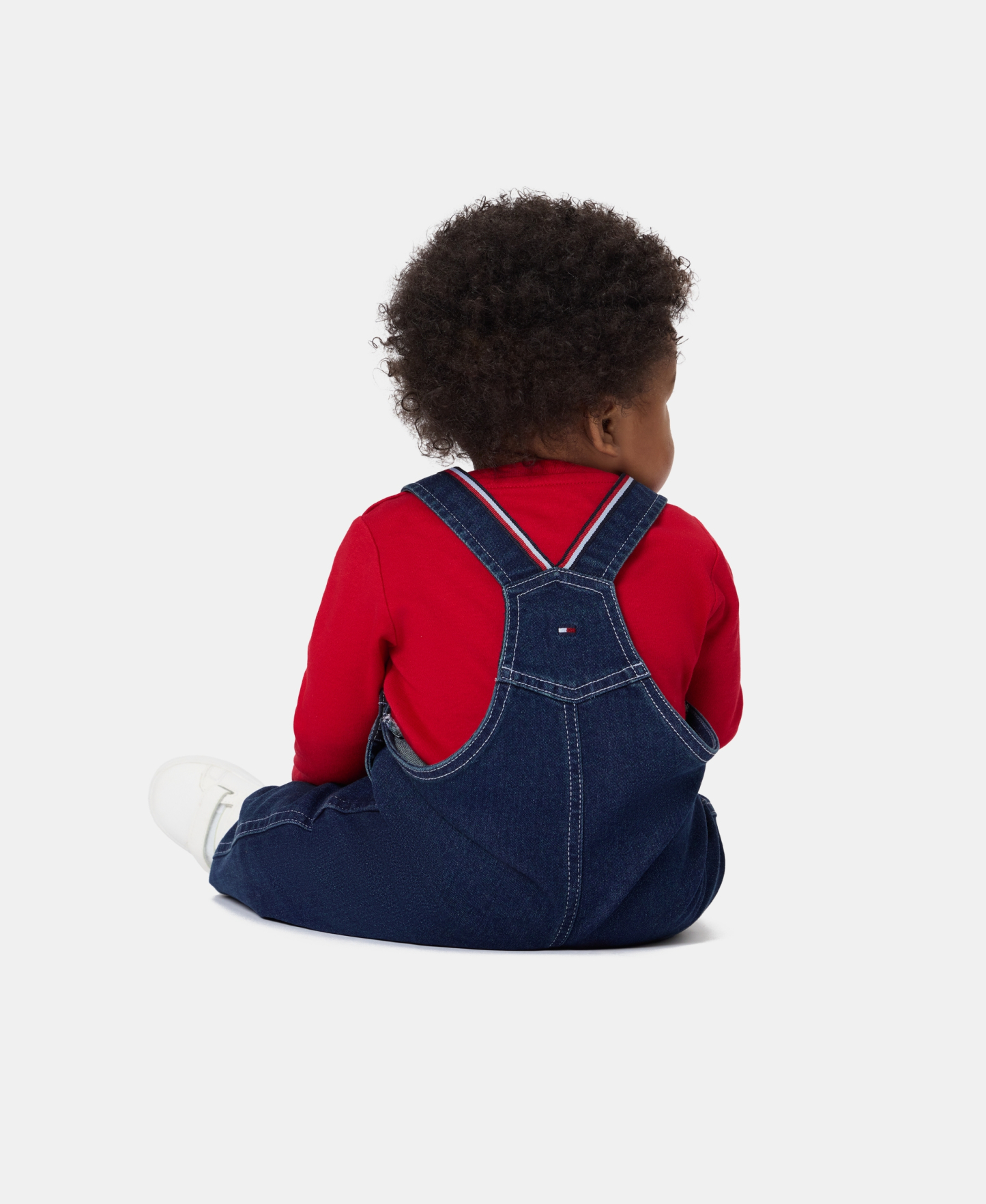 Tommy Hilfiger Baby Boys' Denim Overalls and Long-Sleeve Bodysuit, 2-Piece Set - Denim/Red
