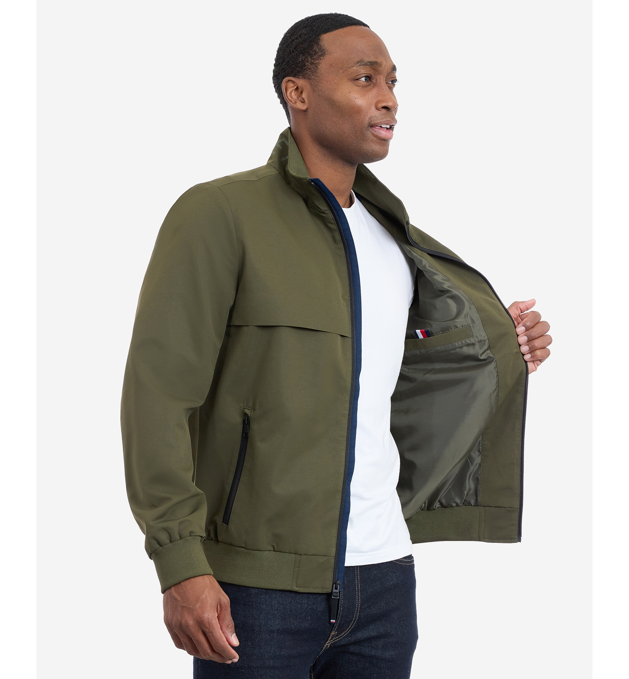 Tommy Hilfiger Men's Water Resistant Boating Regular-Fit Jacket - Olive