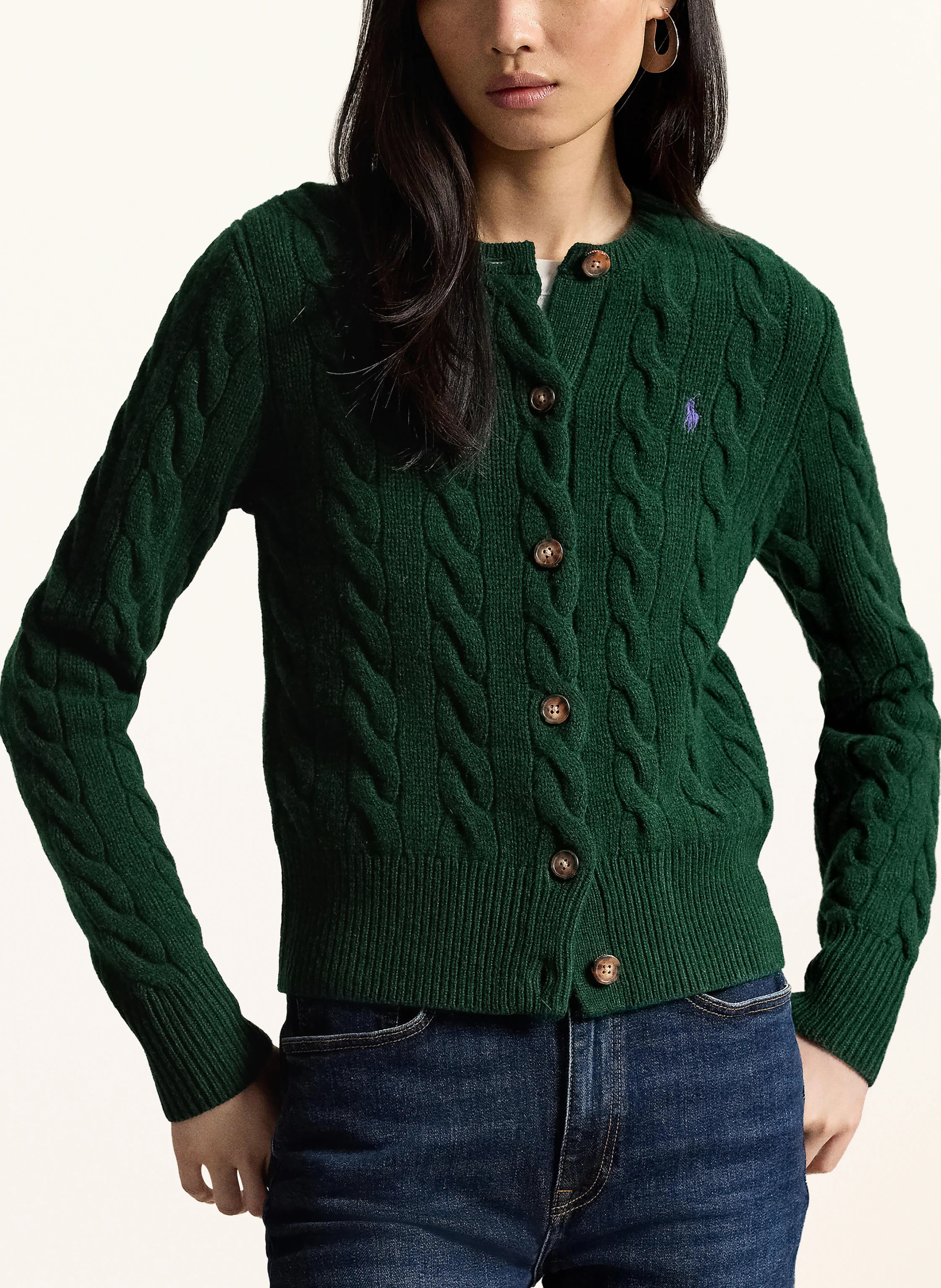 POLO RALPH LAUREN Strickjacke – DUNKELGRÜN