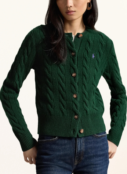POLO RALPH LAUREN Strickjacke – DUNKELGRÜN