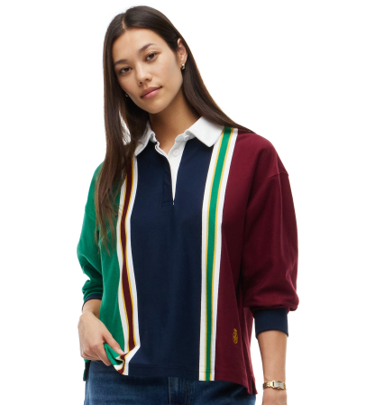Tommy Hilfiger Women's American Icons Rugby Long-Sleeve Striped Polo Sweater, Macy's Exclusive - Nouveau Green