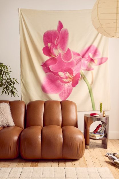 Pink Orchid Flower Tapestry - Pink