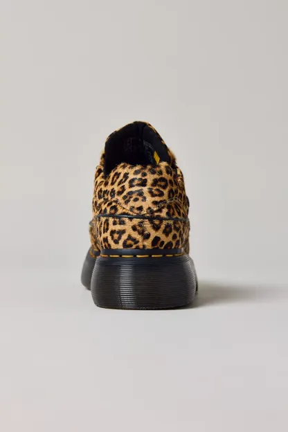 Dr. Martens Women's Buzz Leopard Print 5-Eye Shoes - Light Tan Mini Leopard