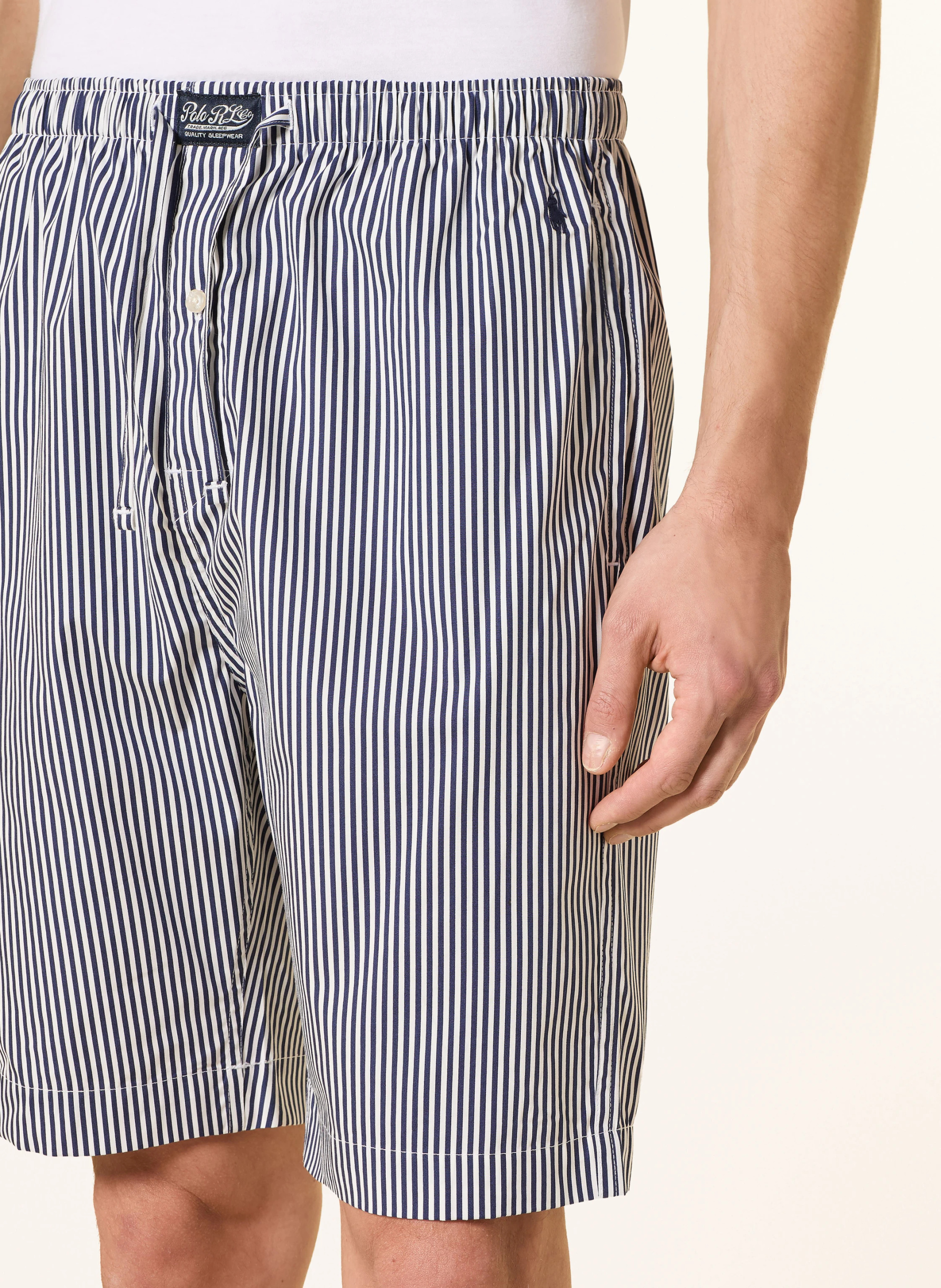 POLO RALPH LAUREN Lounge-Shorts – WEISS / DUNKELBLAU