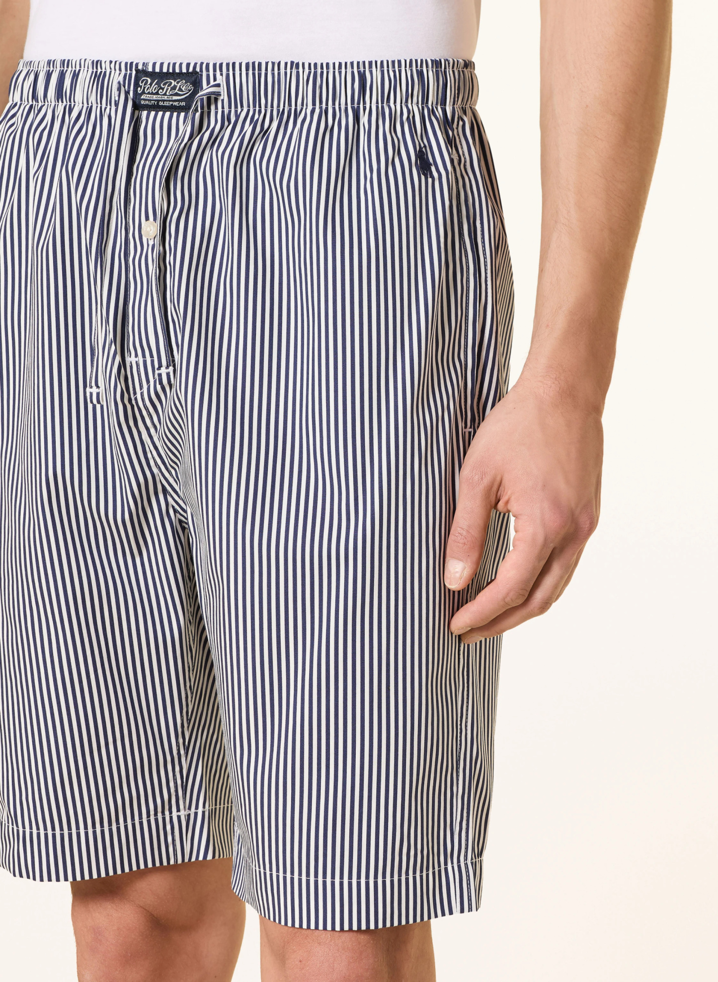 POLO RALPH LAUREN Lounge-Shorts – WEISS / DUNKELBLAU