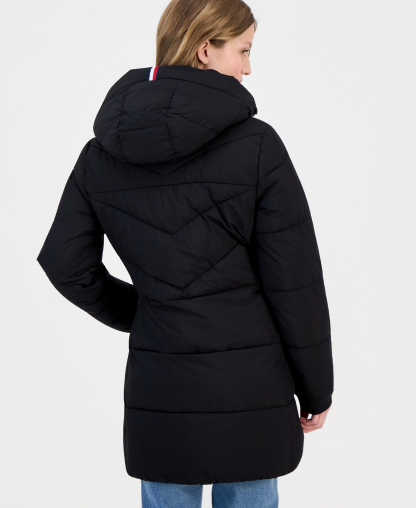 Tommy Hilfiger Women's Chevron-Quilted Puffer Coat - Black