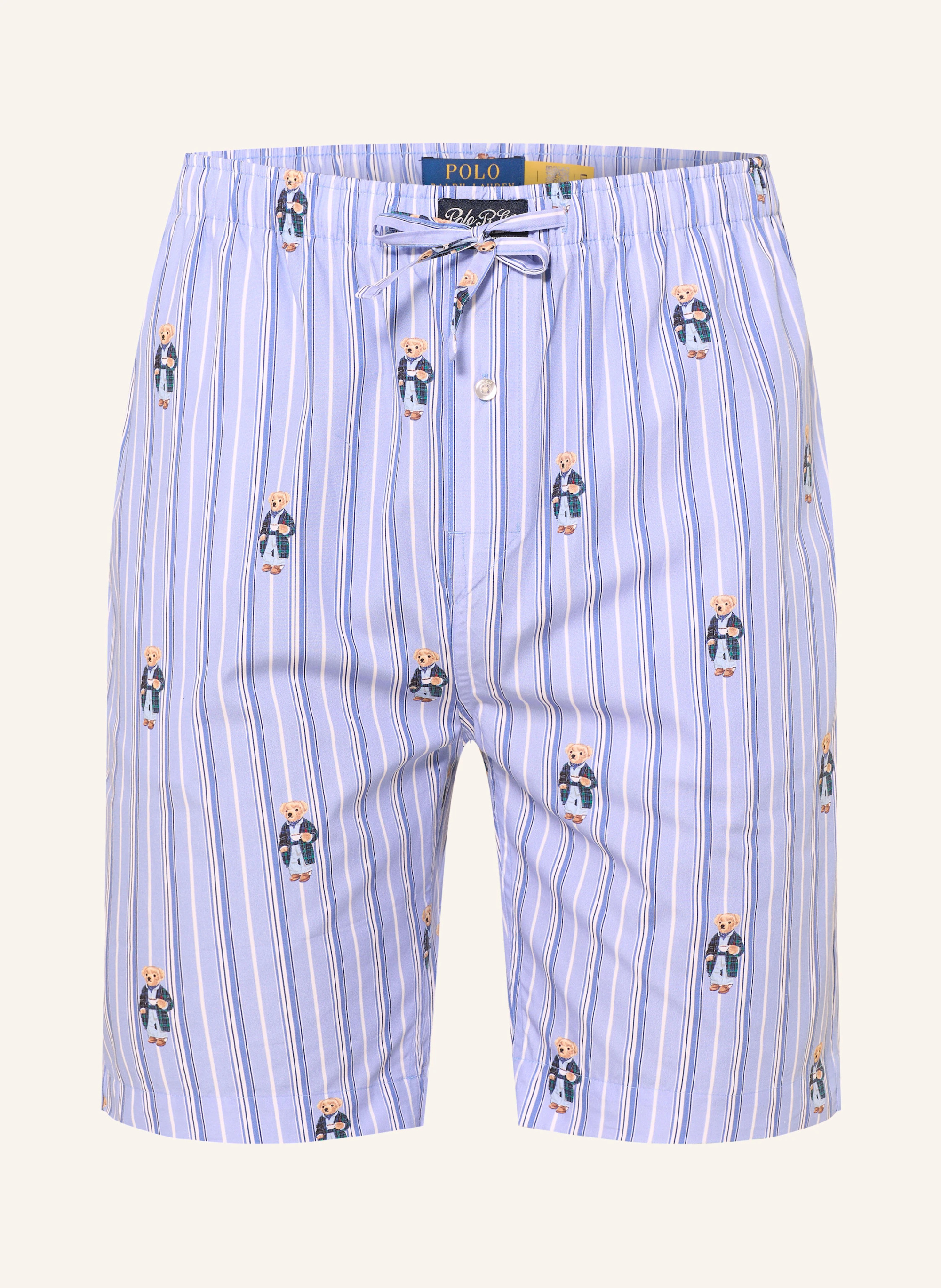 POLO RALPH LAUREN Lounge-Shorts – HELLBLAU / HELLBRAUN / WEISS