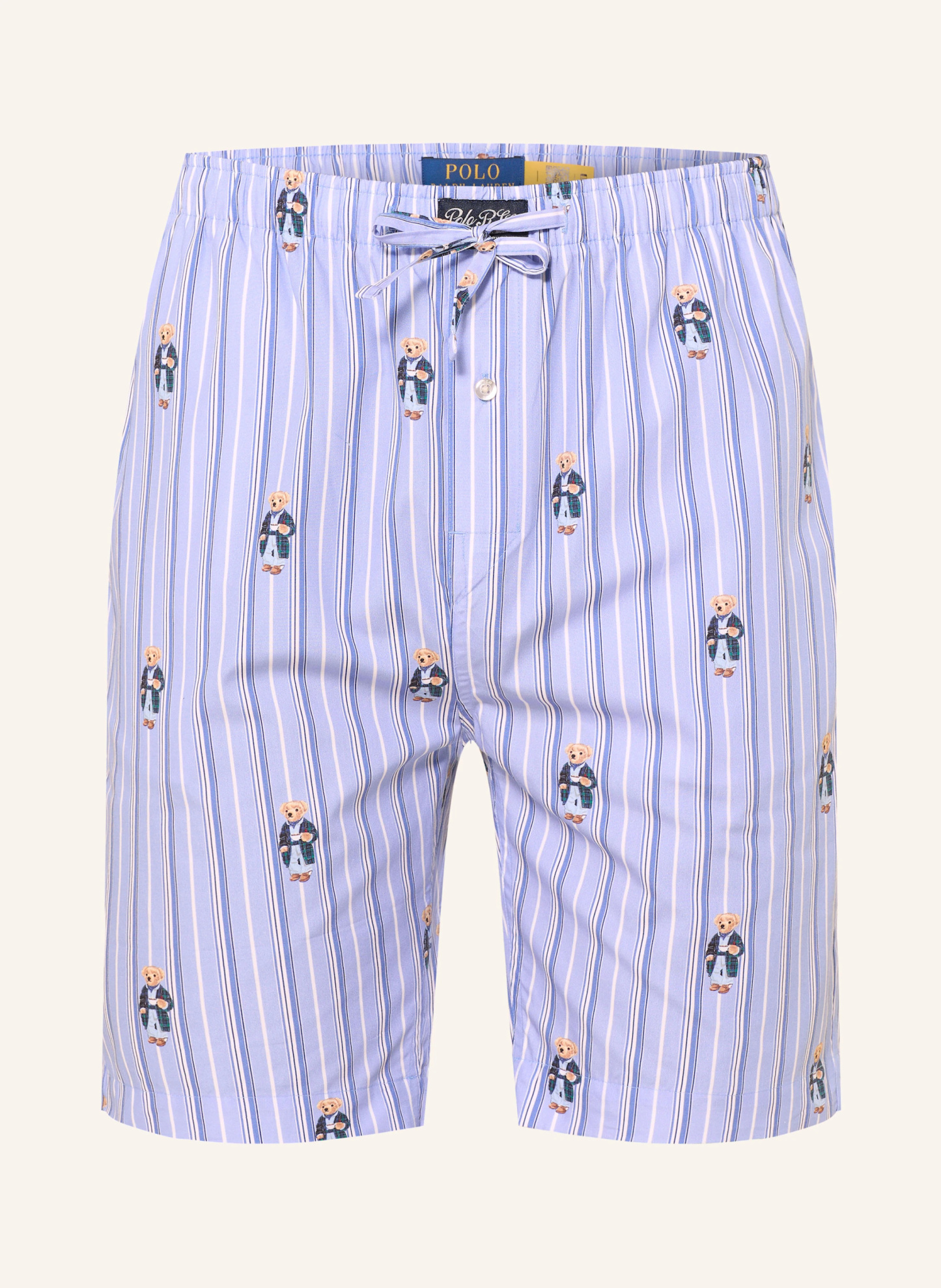 POLO RALPH LAUREN Lounge-Shorts – HELLBLAU / HELLBRAUN / WEISS