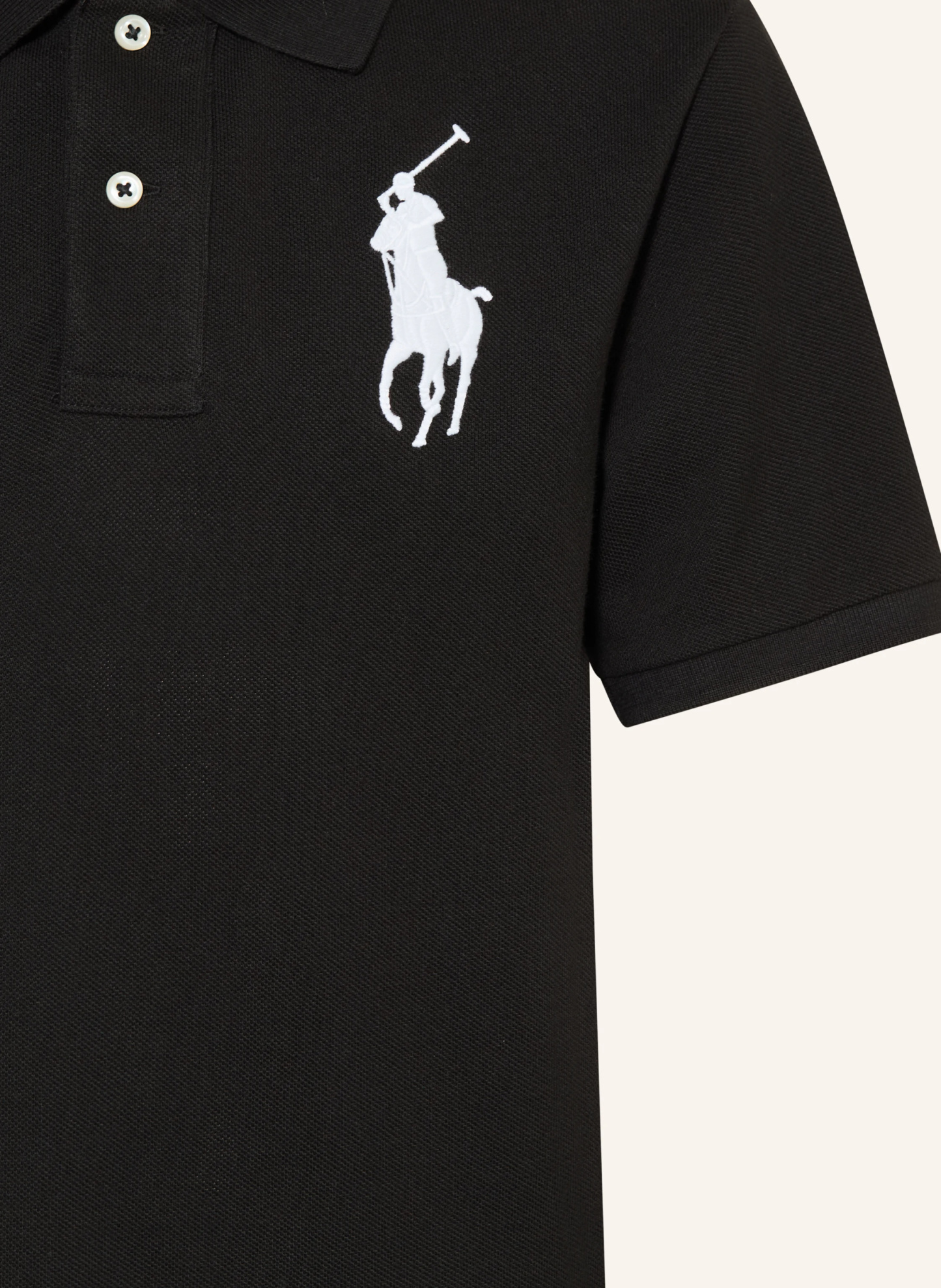 POLO RALPH LAUREN Piqué-Poloshirt – SCHWARZ / WEISS