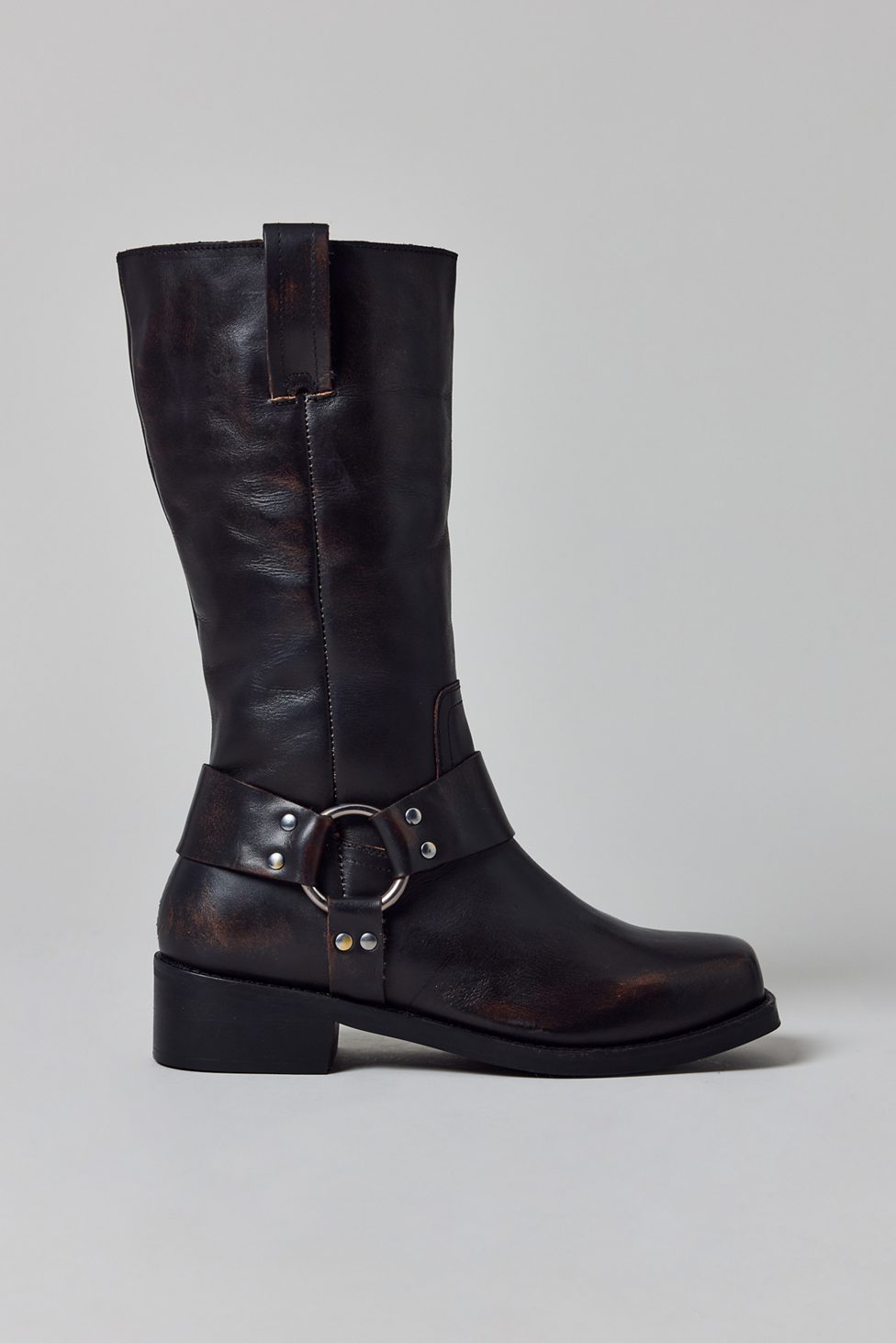 UO Moto Harness Boots - Black Distressed
