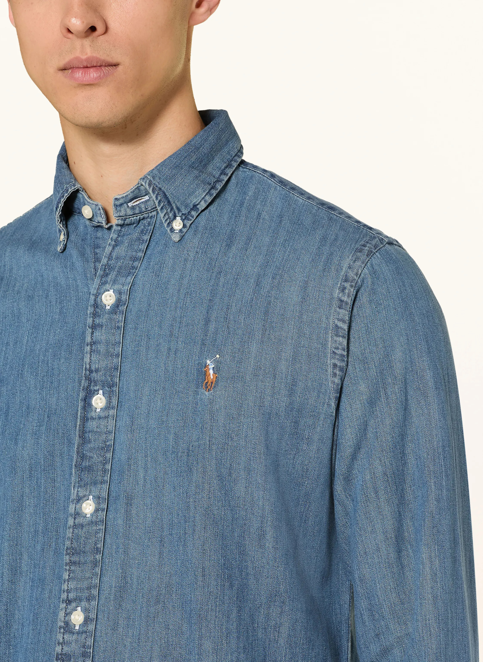 POLO RALPH LAUREN Jeanshemd Custom Fit – BLAU