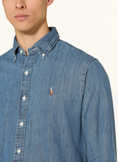 POLO RALPH LAUREN Jeanshemd Custom Fit – BLAU