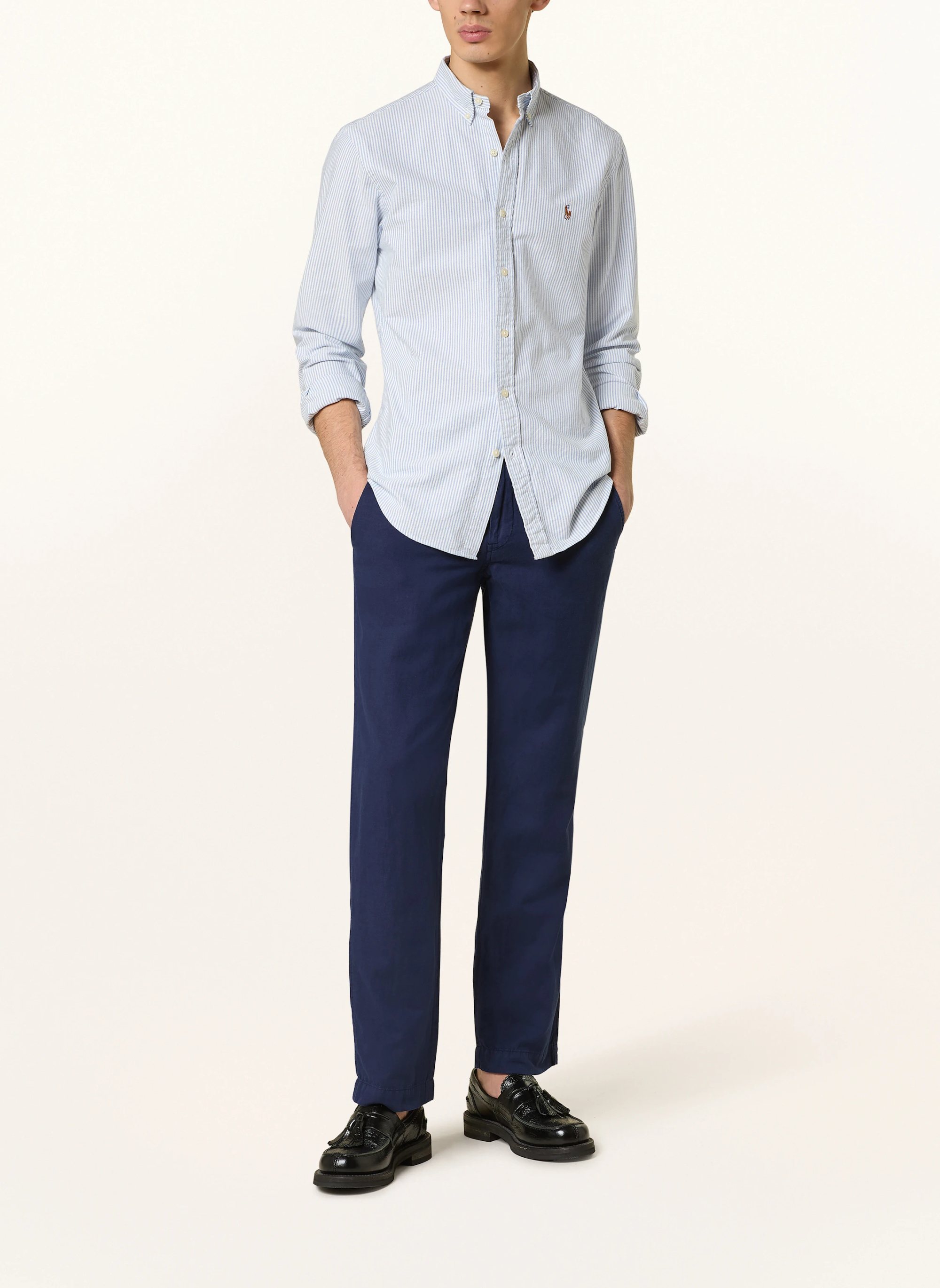 POLO RALPH LAUREN Oxfordhemd Slim Fit – HELLBLAU/ WEISS GESTREIFT