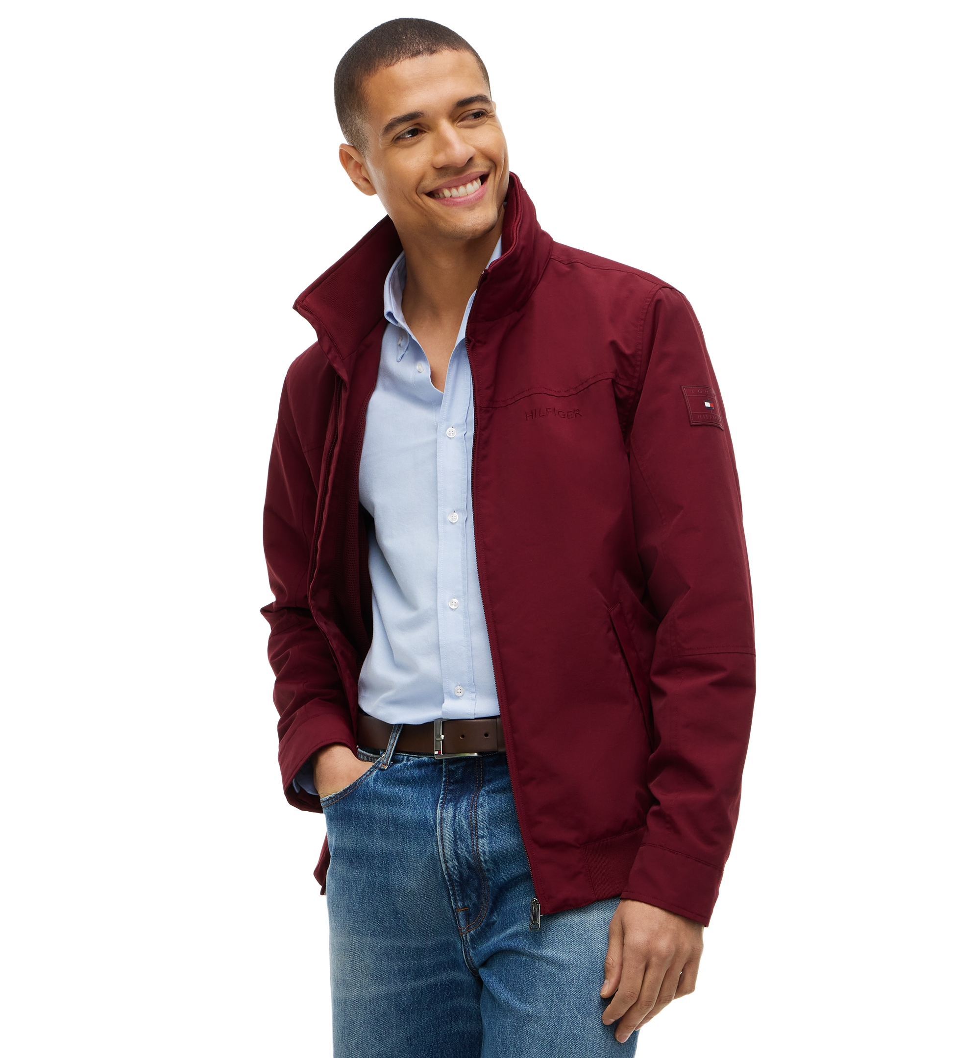 Tommy Hilfiger Men's Regatta Water Resistant Jacket - Burgundy