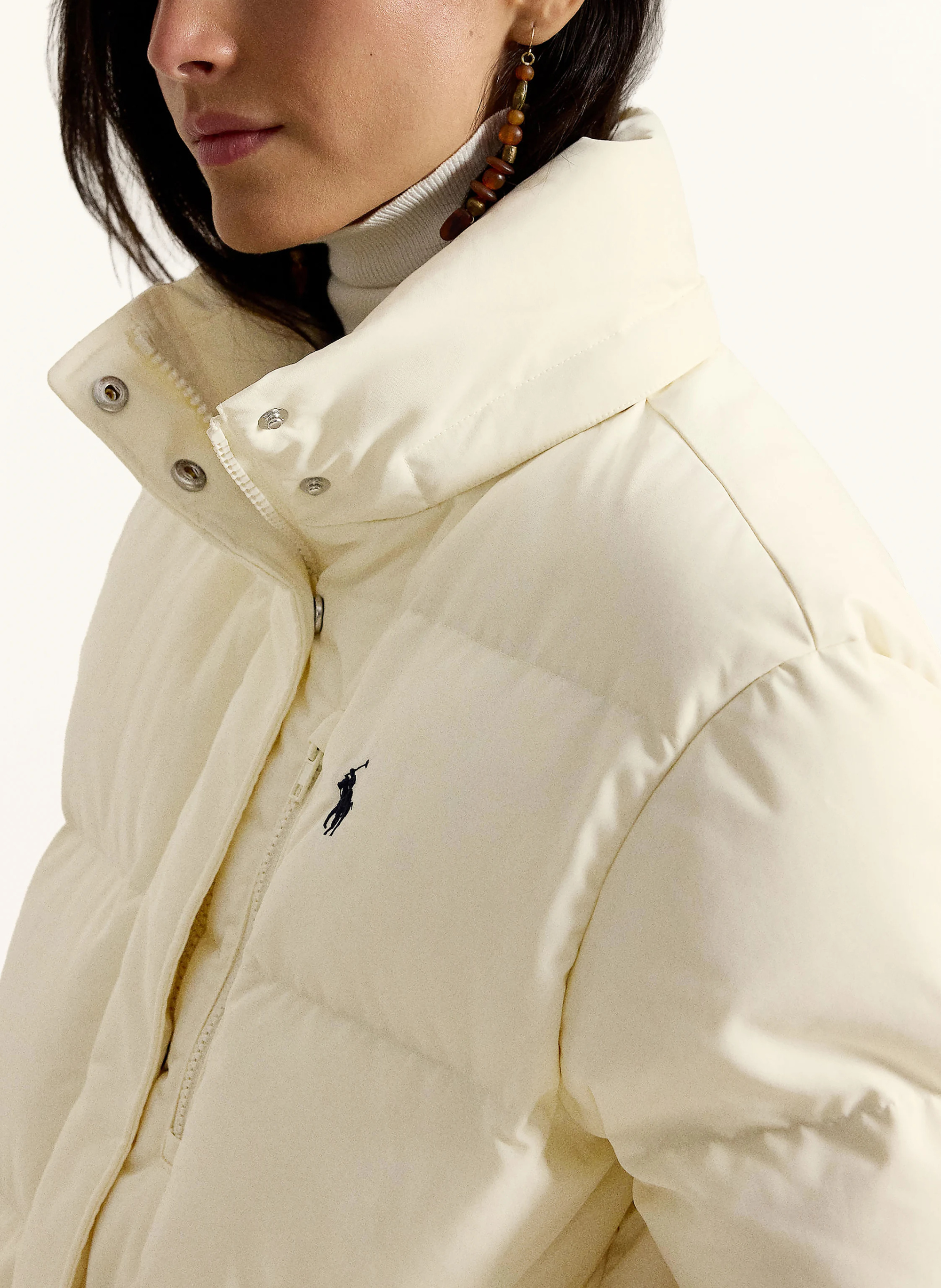 POLO RALPH LAUREN Daunenjacke mit abnehmbarer Kapuze – WEISS