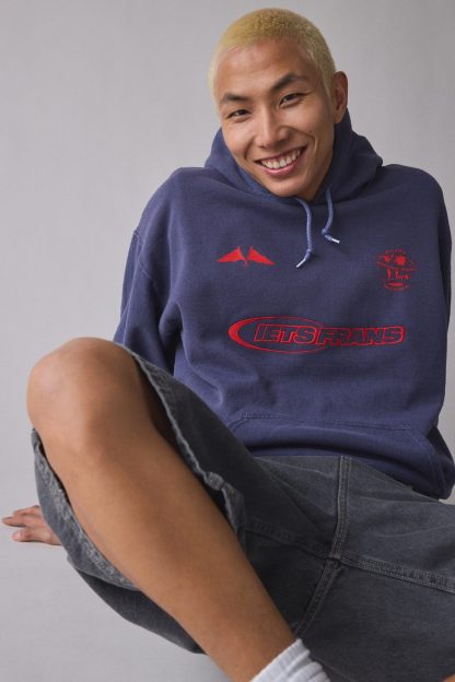 iets frans… Embroidered Sports Logo Hoodie Sweatshirt - Navy