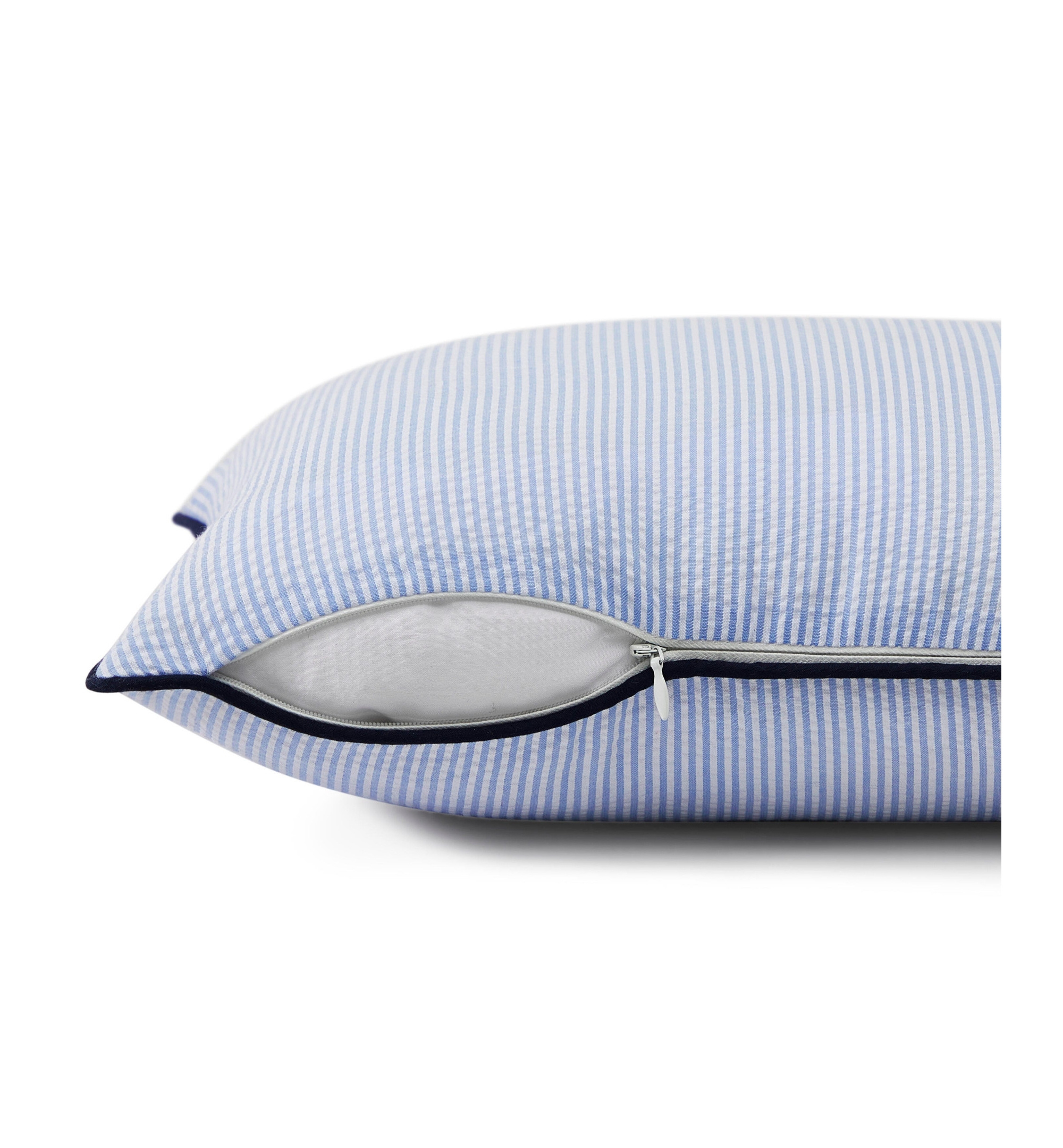 Tommy Hilfiger Crest Breakfast Seersucker Decorative Pillow, 12" x 16" - Blue, White