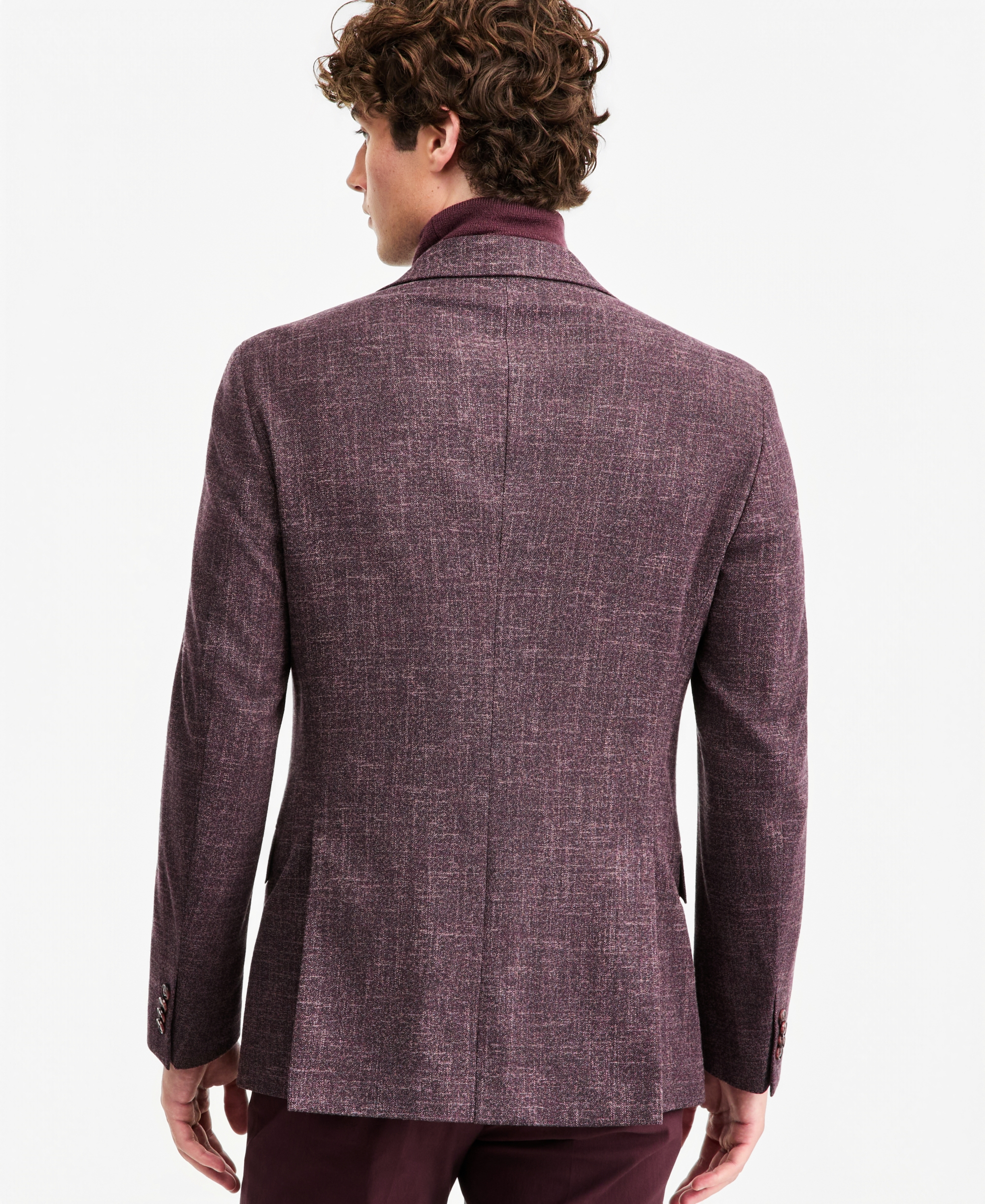 Tommy Hilfiger Men's Modern-Fit Textured Burgundy Sport Coat - Burgundy