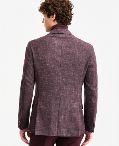 Tommy Hilfiger Men's Modern-Fit Textured Burgundy Sport Coat - Burgundy