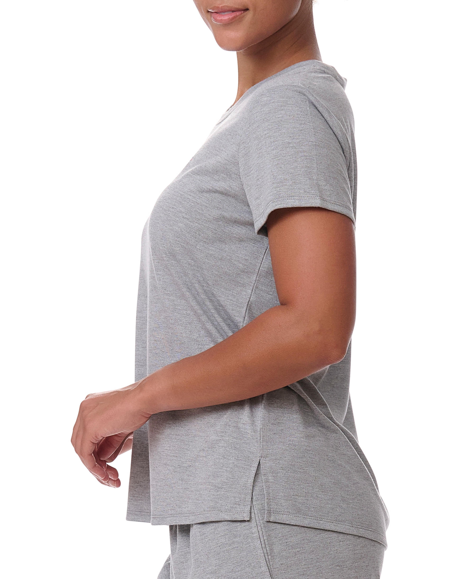 Tommy Hilfiger Women's Short-Sleeve Crewneck Sleep Tee - Heather Grey