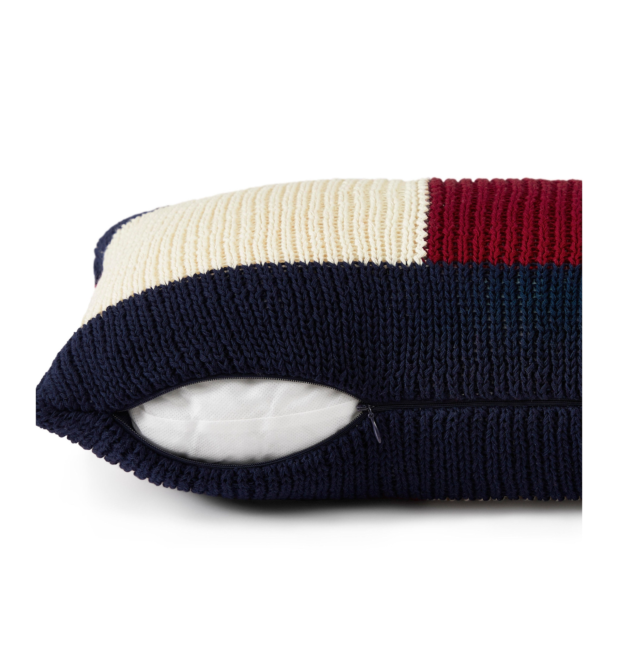 Tommy Hilfiger Rib Knit Flag Novelty Decorative Pillow, 11" x 18" - Core Navy, Red, White