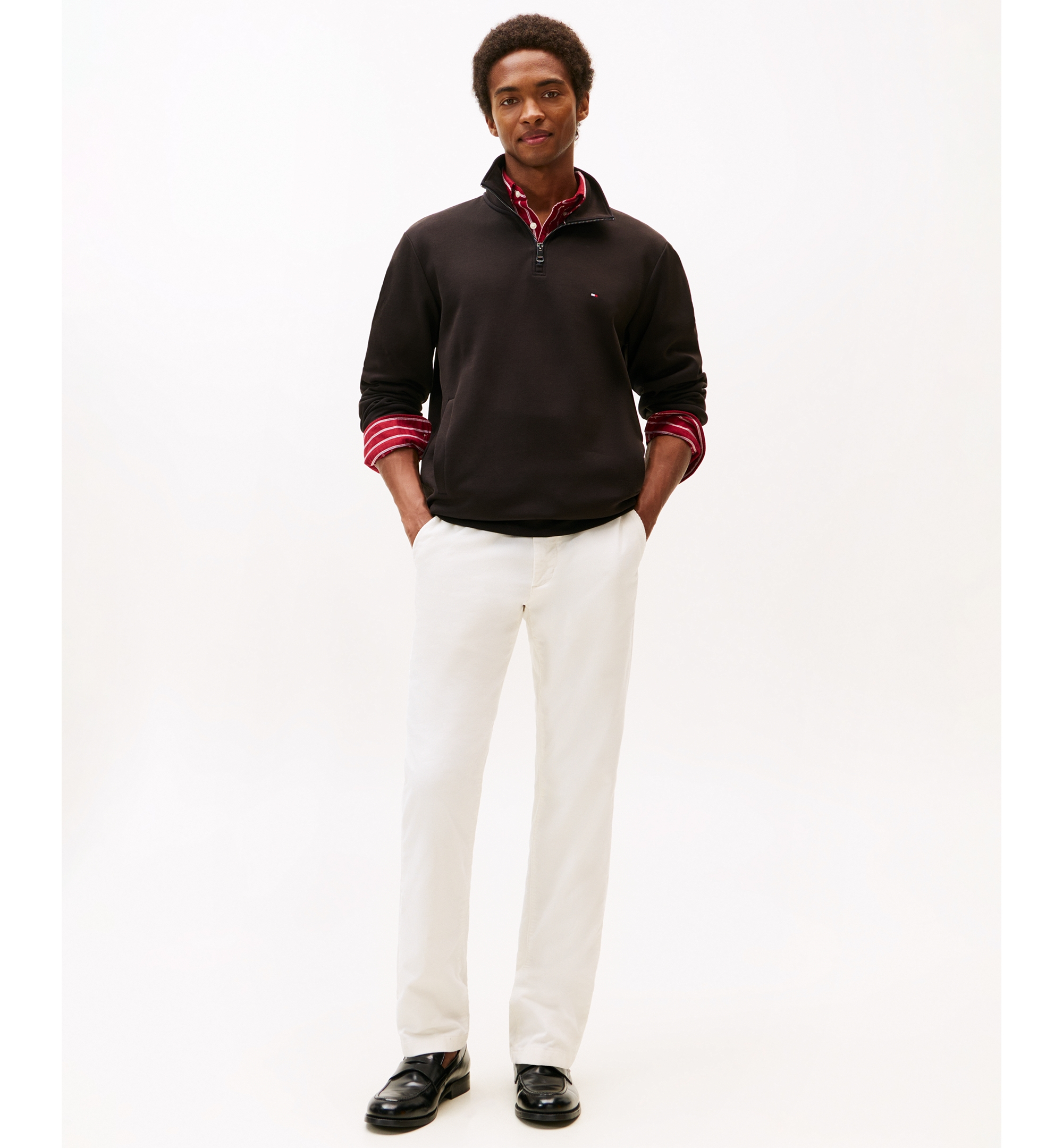 Tommy Hilfiger Men's Essential Intechno Knit Regular-Fit Quarter-Zip Sweatshirt - Black