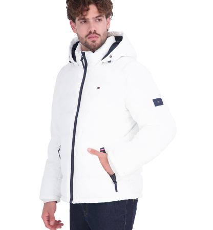 Tommy Hilfiger Men's Hooded Puffer Jacket - White