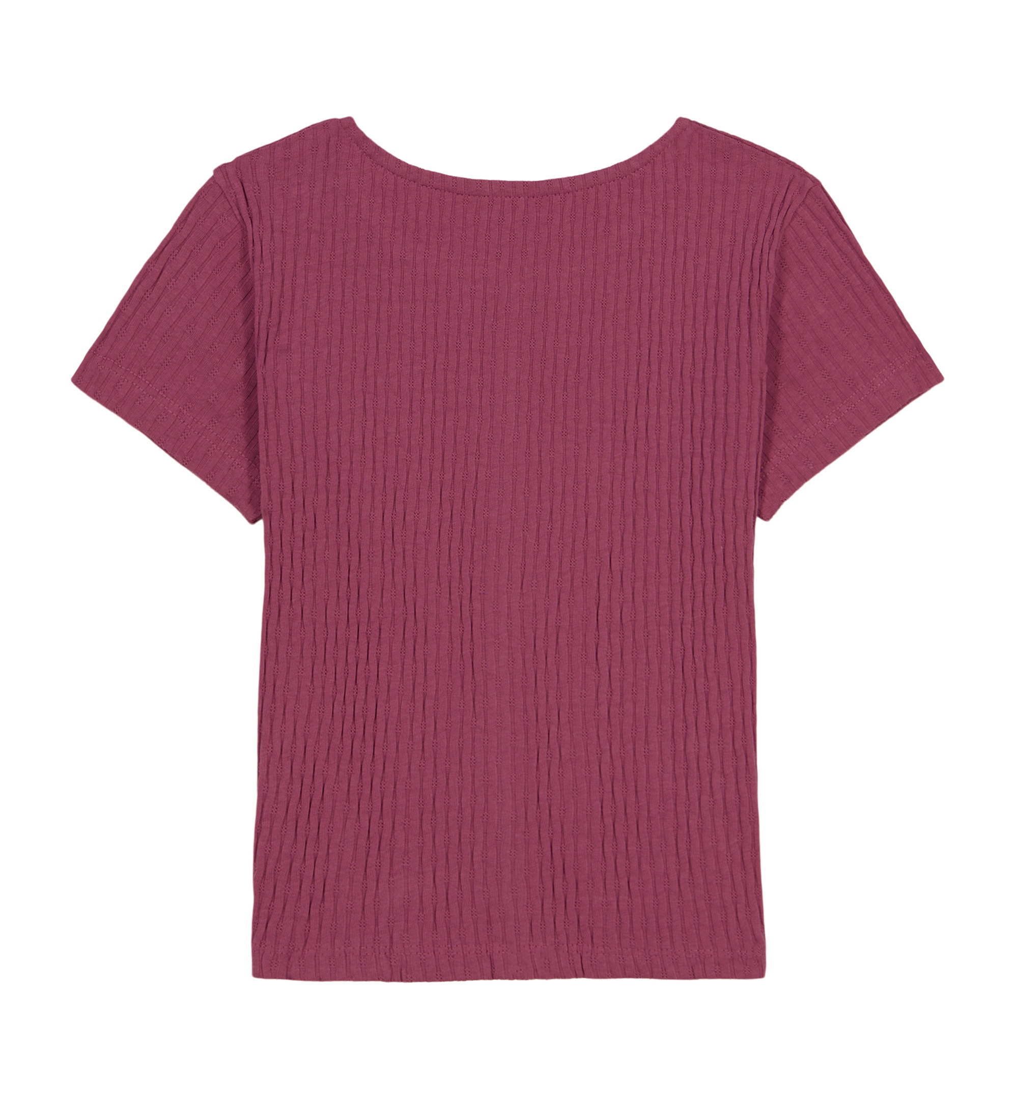 Tommy Hilfiger Girls' 7-16 Pointelle Rib Short-Sleeve Top - Blueberry