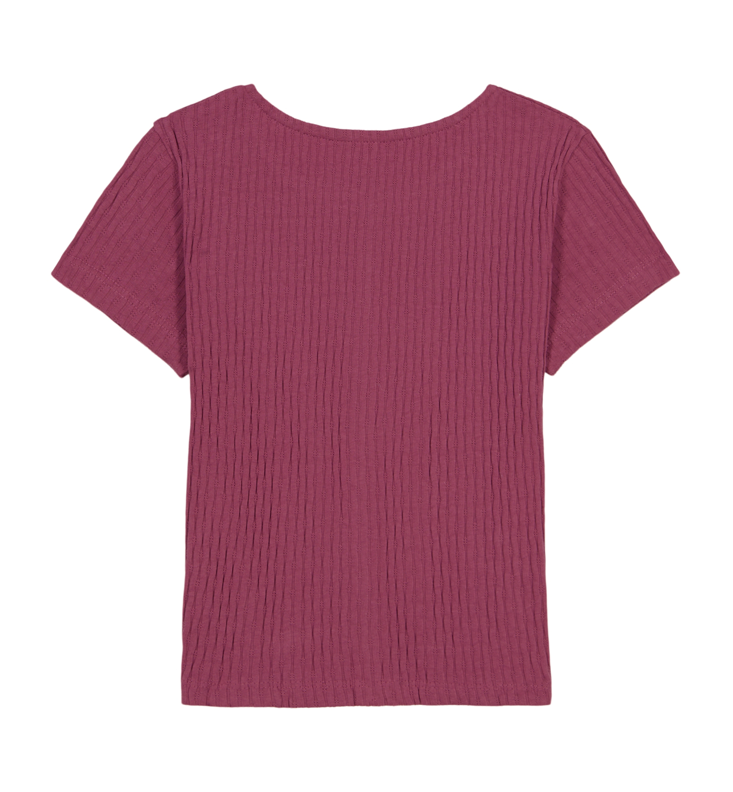 Tommy Hilfiger Girls' 7-16 Pointelle Rib Short-Sleeve Top - Blueberry