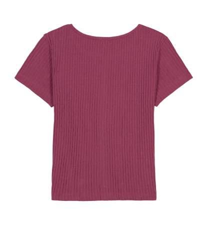 Tommy Hilfiger Girls' 7-16 Pointelle Rib Short-Sleeve Top - Blueberry